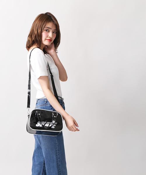 WEGO（ウィゴー）の「WEGO/ロゴミニボストンショルダーバッグ（ショルダーバッグ・レディース・ホワイト/ブラック・FREE）」の5枚目の写真