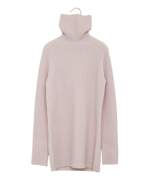 ▼ドゥロワー drawer【1】 カシミヤ100 タートルリブニット レッド Drawer（ドゥロワー）の「Drawer タートルニット（ニット