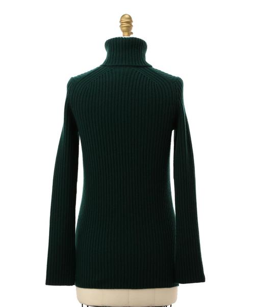 ▼ドゥロワー drawer【1】 カシミヤ100 タートルリブニット レッド 18G カシミヤシルクリブタートルニット