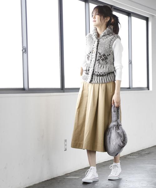 coen（コーエン）の「【大人気・追加生産】チノロングフレアスカート（スカート・レディース・ベージュ/オリーブ/ネイビー・MEDIUM/LARGE）」の20枚目の写真