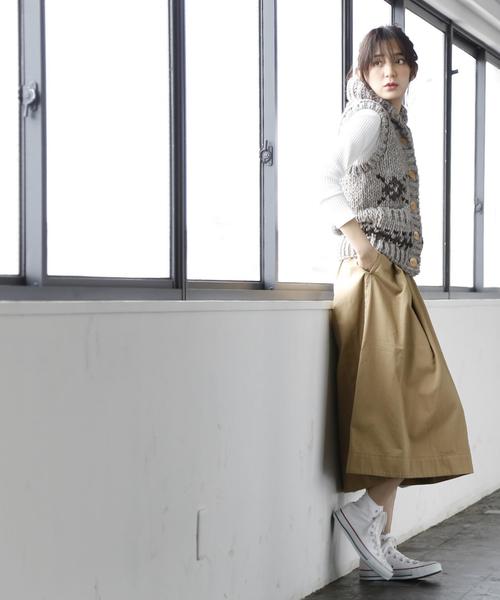 coen（コーエン）の「【大人気・追加生産】チノロングフレアスカート（スカート・レディース・ベージュ/オリーブ/ネイビー・MEDIUM/LARGE）」の9枚目の写真