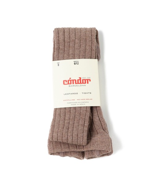 こども ビームス（コドモビームス）の「CONDOR / リブ タイツ (6ヶ月～2才)（タイツ/ストッキング・キッズ・チャコールグレー/ブラック/ダークブラウン/ネイビー/オフホワイト/インディゴブルー/ライトブラウン/マスタード/レッド系その他/ブラック系その他2/パープル系その他3/レッド系その他2/グリーン系その他/レッド系その他6/グリーン系その他4/ブラウン系その他5/オレンジ系その他4/オリーブ/イエロー系その他6/イエロー系その他5/パープル系その他4/レッド系その他5・0(6-12m)/2(1-2y)）」の9枚目の写真