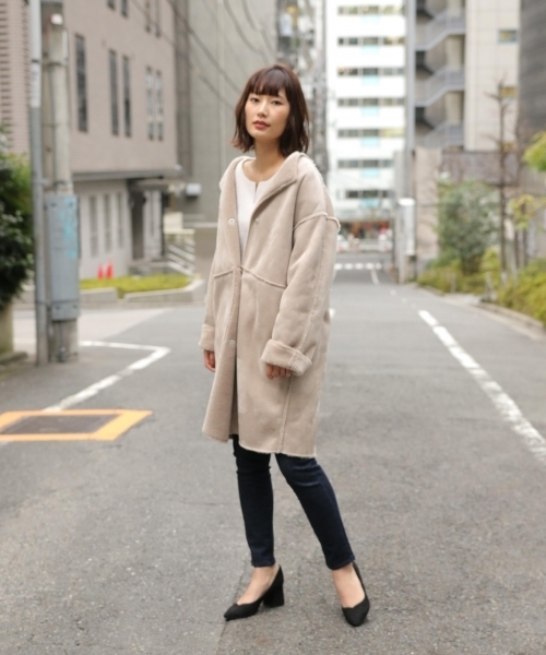 laboratory work（ラボラトリーワーク）の「リバーシブルムートンコート（ムートンコート・レディース・グレー/ベージュ・MEDIUM）」の3枚目の写真