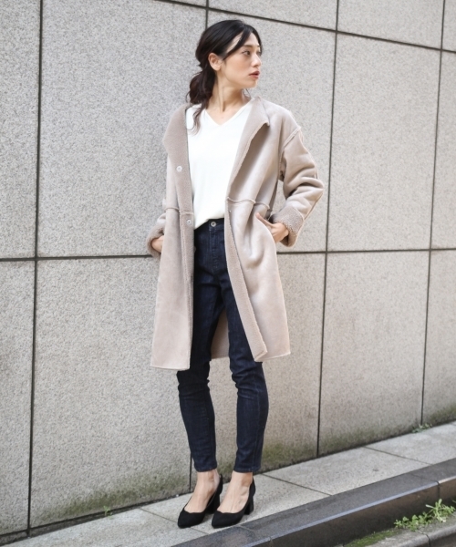 laboratory work（ラボラトリーワーク）の「リバーシブルムートンコート（ムートンコート・レディース・グレー/ベージュ・MEDIUM）」の5枚目の写真