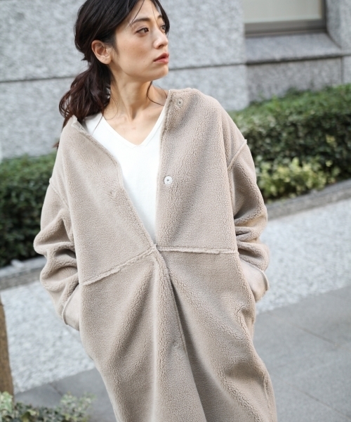 laboratory work（ラボラトリーワーク）の「リバーシブルムートンコート（ムートンコート・レディース・グレー/ベージュ・MEDIUM）」の7枚目の写真