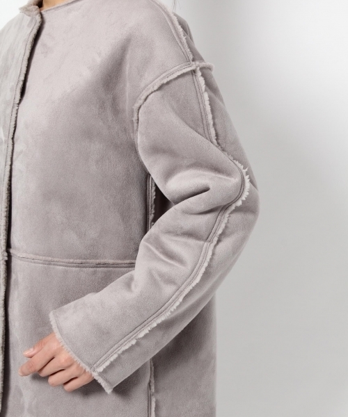 laboratory work（ラボラトリーワーク）の「リバーシブルムートンコート（ムートンコート・レディース・グレー/ベージュ・MEDIUM）」の16枚目の写真