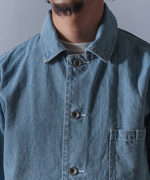 CIAOPANIC(チャオパニック)の「デニムカバーオールジャケット(デニムジャケット・メンズ・ライトブルー/インディゴブルー・M/L)」の14枚目の写真