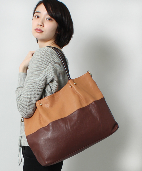 STUDIOUS(ステュディオス)の「AnnaMarie レザー2wayトートバック 【WEB限定】∴(トートバッグ・レディース・ダークブラウン/ピンク/グレー/ネイビー/キャメル/チョコ/グレー系その他/マルチ/ブラック系その他/グリーン・FREE)」の4枚目の写真