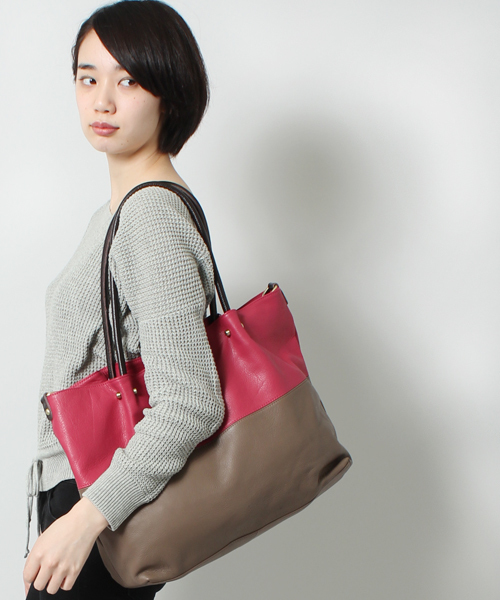 STUDIOUS(ステュディオス)の「AnnaMarie レザー2wayトートバック 【WEB限定】∴(トートバッグ・レディース・ダークブラウン/ピンク/グレー/ネイビー/キャメル/チョコ/グレー系その他/マルチ/ブラック系その他/グリーン・FREE)」の3枚目の写真