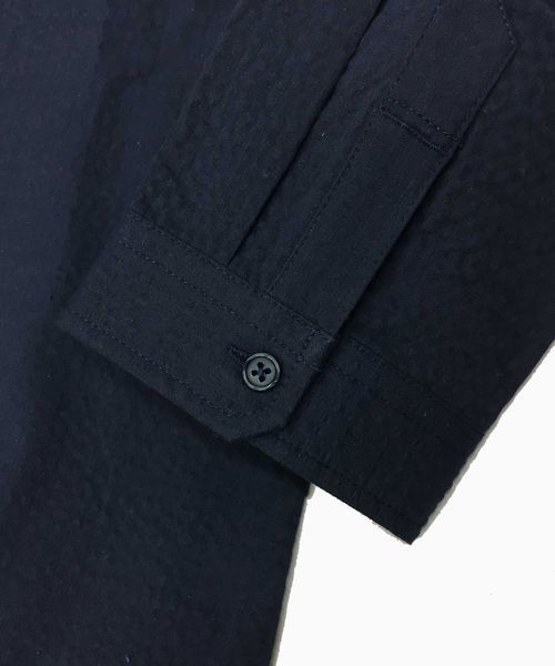 ATELIER SAB for men（アトリエサブフォーメン）の「シアサッカー7分袖シャツ（シャツ/ブラウス・メンズ・ブラック/ブルー/ネイビー・48/50）」の9枚目の写真
