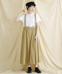 MERLOT IKYU | タックロングサロペットスカート1642(スカート)