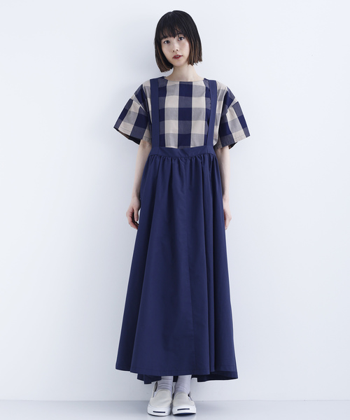 MERLOT IKYU（メルローイキュウ）の「タックロングサロペットスカート1642（スカート・レディース・ブラック/ネイビー/ベージュ・FREE）」の17枚目の写真