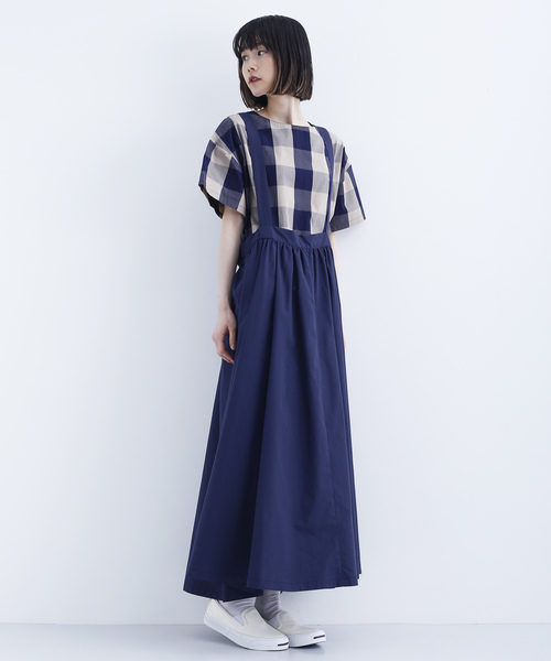 MERLOT IKYU（メルローイキュウ）の「タックロングサロペットスカート1642（スカート・レディース・ブラック/ネイビー/ベージュ・FREE）」の18枚目の写真