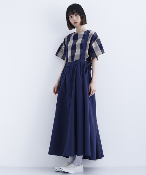 MERLOT IKYU（メルローイキュウ）の「タックロングサロペットスカート1642（スカート・レディース・ブラック/ネイビー/ベージュ・FREE）」の19枚目の写真