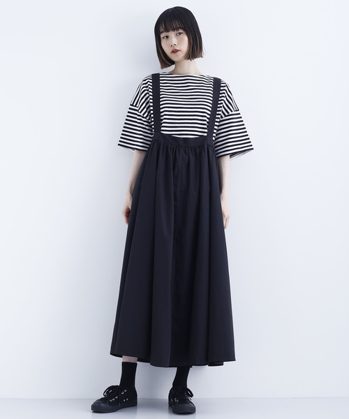 MERLOT IKYU（メルローイキュウ）の「タックロングサロペットスカート1642（スカート・レディース・ブラック/ネイビー/ベージュ・FREE）」の22枚目の写真