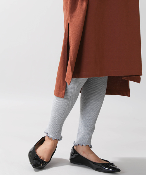 WEGO（ウィゴー）の「WEGO/レイヤードフリルリブレギンス(10分丈)（レギンス/スパッツ・レディース・ライトグレー/ブラック/キナリ・FREE）」の15枚目の写真