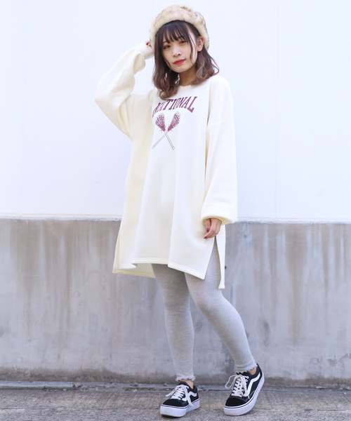 WEGO（ウィゴー）の「WEGO/レイヤードフリルリブレギンス(10分丈)（レギンス/スパッツ・レディース・ライトグレー/ブラック/キナリ・FREE）」の6枚目の写真