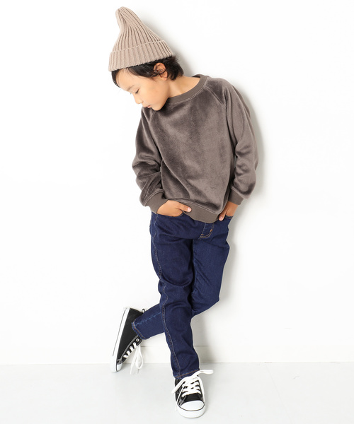 devirock（デビロック）の「表シャギー長袖スウェットトレーナー 裏起毛（スウェット・キッズ・スモークピンク/ブラック/モカ・100cm/110cm/120cm/130cm/140cm/150cm/160cm）」の5枚目の写真