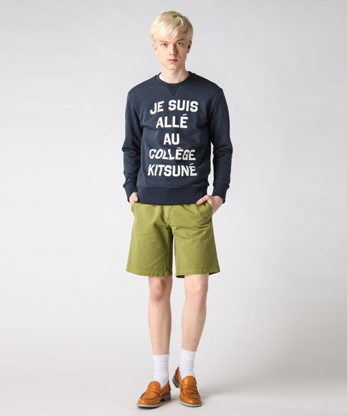 Maison Kitsune(メゾンキツネ)の「【KITSUNE TEE】JE SUIS ALLE AU COLLEGE KITSUNE SWEATER(スウェット・メンズ・グレー/ネイビー・SMALL/MEDIUM/X-SMALL)」の4枚目の写真