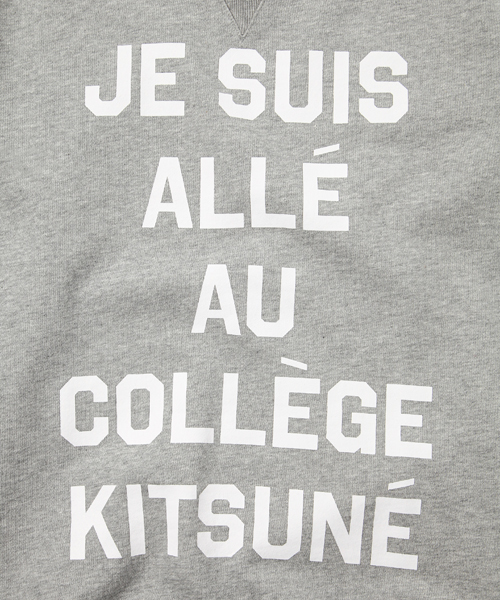 Maison Kitsune(メゾンキツネ)の「【KITSUNE TEE】JE SUIS ALLE AU COLLEGE KITSUNE SWEATER(スウェット・メンズ・グレー/ネイビー・SMALL/MEDIUM/X-SMALL)」の5枚目の写真