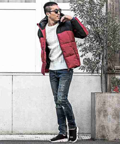 JOKER（ジョーカー）の「切替中綿ブルゾン 中綿 ジャケット 保温 ボリューム（ダウンジャケット/コート・メンズ・ネイビー/レッド/イエロー/チャコール・LL/M/L）」の9枚目の写真