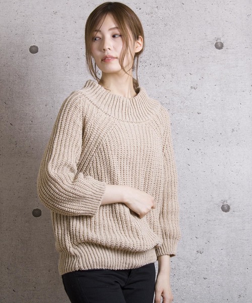 LUGG NAGG(ラグナグ)の「【Jewelobe/ ジュエローブ】 2way ニットトップス(ニット/セーター・レディース・ブラック/ベージュ/オフホワイト/ボルドー・FREE)」の1枚目の写真