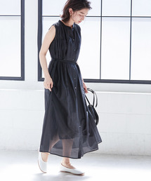 ADAM ET ROPE' | コットンシルクギャザーワンピース(ワンピース)