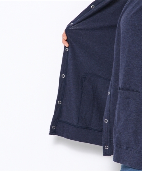 BEAMS BOY(ビームスボーイ)の「BEAMS BOY / 天竺エルボーパッチロング Vカーディガン(カーディガン/ボレロ・レディース・ナチュラル/グレー/ネイビー・ONE SIZE)」の9枚目の写真