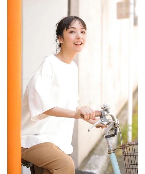 CRAFT STANDARD BOUTIQUE（クラフトスタンダードブティック）の「【追加生産】厚手裾ラウンドカットBIGTシャツ○☆（Tシャツ/カットソー・レディース・チャコールグレー/パープル/オフホワイト/カーキ・M/L）」の19枚目の写真