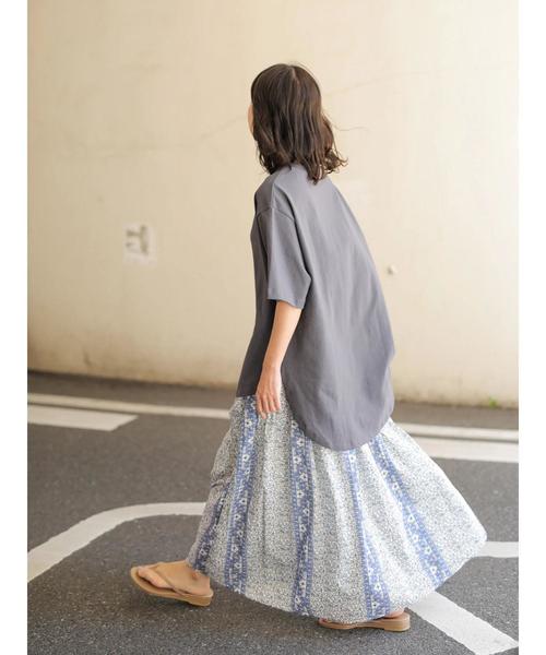 CRAFT STANDARD BOUTIQUE（クラフトスタンダードブティック）の「【追加生産】厚手裾ラウンドカットBIGTシャツ○☆（Tシャツ/カットソー・レディース・チャコールグレー/パープル/オフホワイト/カーキ・M/L）」の10枚目の写真