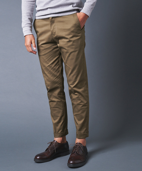 Magine（マージン）の「CTN STRETCH TAPERED W PANTS:コットンストレッチ テーパードダブルパンツ（チノパンツ・メンズ・ブラック/チャコールグレー/ベージュ/オリーブ・44/46/48）」の4枚目の写真
