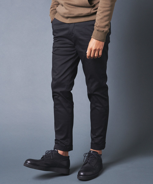 Magine（マージン）の「CTN STRETCH TAPERED W PANTS:コットンストレッチ テーパードダブルパンツ（チノパンツ・メンズ・ブラック/チャコールグレー/ベージュ/オリーブ・44/46/48）」の5枚目の写真