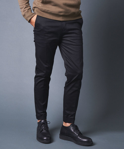 Magine（マージン）の「CTN STRETCH TAPERED W PANTS:コットンストレッチ テーパードダブルパンツ（チノパンツ・メンズ・ブラック/チャコールグレー/ベージュ/オリーブ・44/46/48）」の6枚目の写真