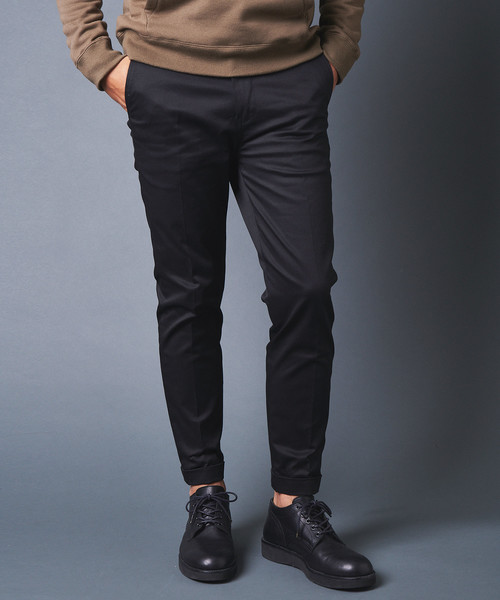 Magine（マージン）の「CTN STRETCH TAPERED W PANTS:コットンストレッチ テーパードダブルパンツ（チノパンツ・メンズ・ブラック/チャコールグレー/ベージュ/オリーブ・44/46/48）」の7枚目の写真