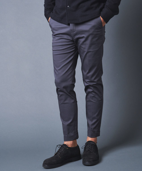 Magine（マージン）の「CTN STRETCH TAPERED W PANTS:コットンストレッチ テーパードダブルパンツ（チノパンツ・メンズ・ブラック/チャコールグレー/ベージュ/オリーブ・44/46/48）」の9枚目の写真