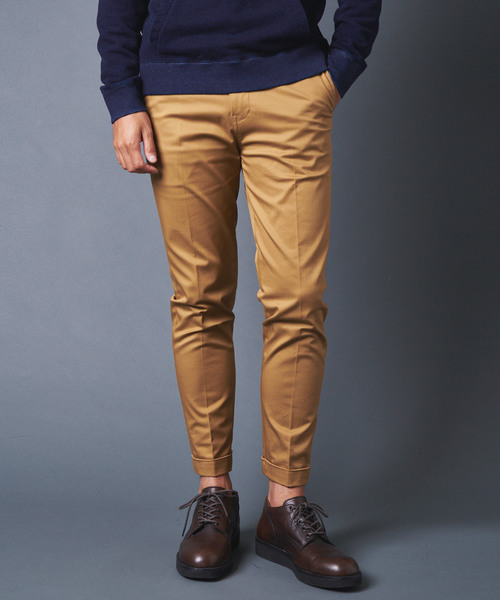Magine（マージン）の「CTN STRETCH TAPERED W PANTS:コットンストレッチ テーパードダブルパンツ（チノパンツ・メンズ・ブラック/チャコールグレー/ベージュ/オリーブ・44/46/48）」の11枚目の写真