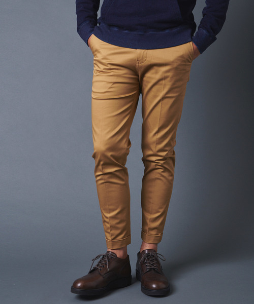 Magine（マージン）の「CTN STRETCH TAPERED W PANTS:コットンストレッチ テーパードダブルパンツ（チノパンツ・メンズ・ブラック/チャコールグレー/ベージュ/オリーブ・44/46/48）」の12枚目の写真