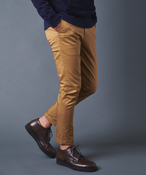 Magine（マージン）の「CTN STRETCH TAPERED W PANTS:コットンストレッチ テーパードダブルパンツ（チノパンツ・メンズ・ブラック/チャコールグレー/ベージュ/オリーブ・44/46/48）」の13枚目の写真