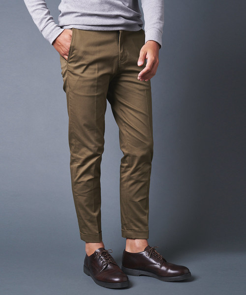Magine（マージン）の「CTN STRETCH TAPERED W PANTS:コットンストレッチ テーパードダブルパンツ（チノパンツ・メンズ・ブラック/チャコールグレー/ベージュ/オリーブ・44/46/48）」の14枚目の写真