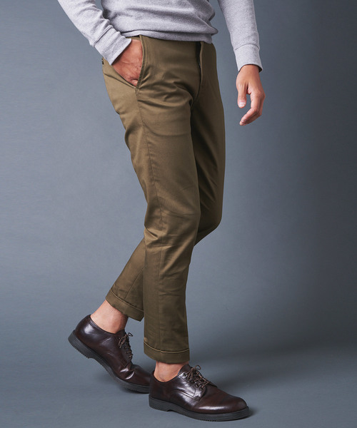 Magine（マージン）の「CTN STRETCH TAPERED W PANTS:コットンストレッチ テーパードダブルパンツ（チノパンツ・メンズ・ブラック/チャコールグレー/ベージュ/オリーブ・44/46/48）」の15枚目の写真