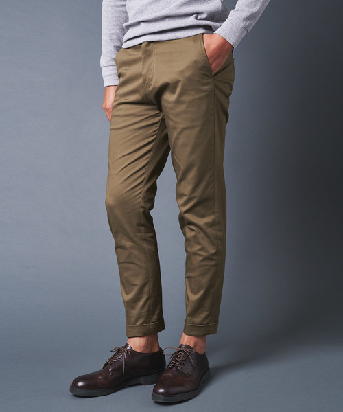 Magine（マージン）の「CTN STRETCH TAPERED W PANTS:コットンストレッチ テーパードダブルパンツ（チノパンツ・メンズ・ブラック/チャコールグレー/ベージュ/オリーブ・44/46/48）」の16枚目の写真