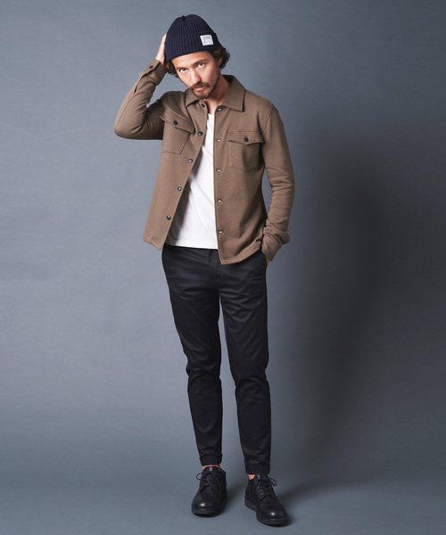 Magine（マージン）の「CTN STRETCH TAPERED W PANTS:コットンストレッチ テーパードダブルパンツ（チノパンツ・メンズ・ブラック/チャコールグレー/ベージュ/オリーブ・44/46/48）」の20枚目の写真