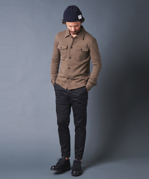Magine（マージン）の「CTN STRETCH TAPERED W PANTS:コットンストレッチ テーパードダブルパンツ（チノパンツ・メンズ・ブラック/チャコールグレー/ベージュ/オリーブ・44/46/48）」の21枚目の写真