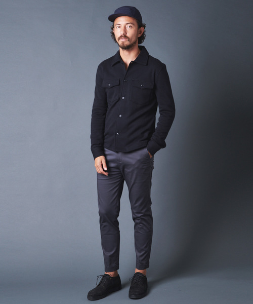 Magine（マージン）の「CTN STRETCH TAPERED W PANTS:コットンストレッチ テーパードダブルパンツ（チノパンツ・メンズ・ブラック/チャコールグレー/ベージュ/オリーブ・44/46/48）」の22枚目の写真