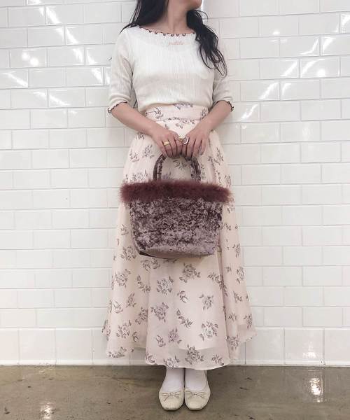 one after another NICE CLAUP（ワンアフターアナザーナイスクラップ）の「【Petite by NICE CLAUP】 サーキュラースカート（スカート・レディース・オフホワイト/ベージュ系その他/ピンク系その他・FREE）」の12枚目の写真