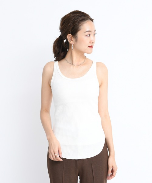 DouDou（ドゥドゥ）の「ランダムリブタンク（Tシャツ/カットソー・レディース・ベージュ/ブラウン/オフホワイト/ボルドー・FREE）」の13枚目の写真