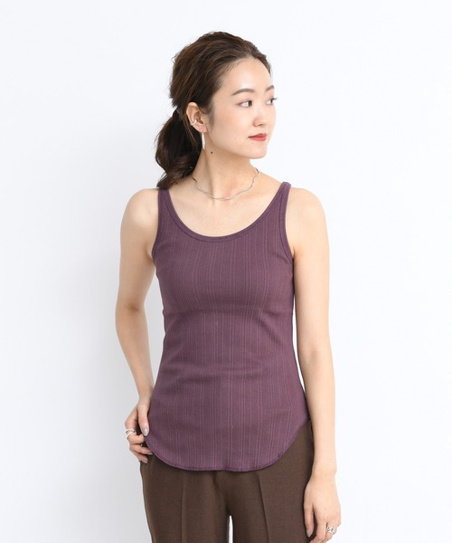 DouDou（ドゥドゥ）の「ランダムリブタンク（Tシャツ/カットソー・レディース・ベージュ/ブラウン/オフホワイト/ボルドー・FREE）」の16枚目の写真