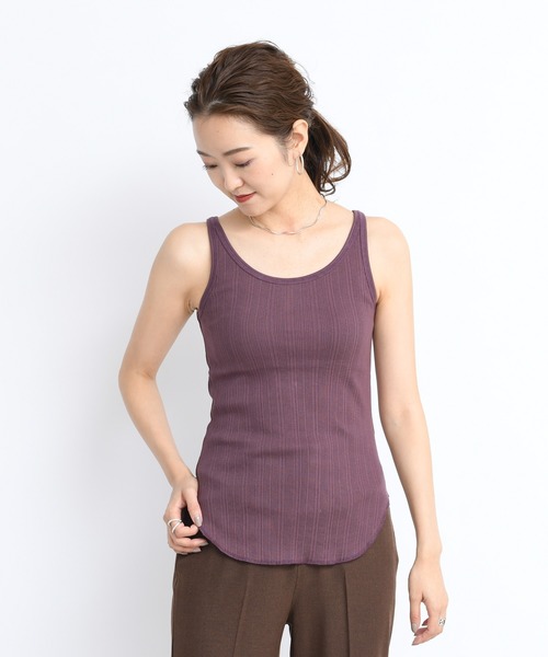 DouDou（ドゥドゥ）の「ランダムリブタンク（Tシャツ/カットソー・レディース・ベージュ/ブラウン/オフホワイト/ボルドー・FREE）」の17枚目の写真