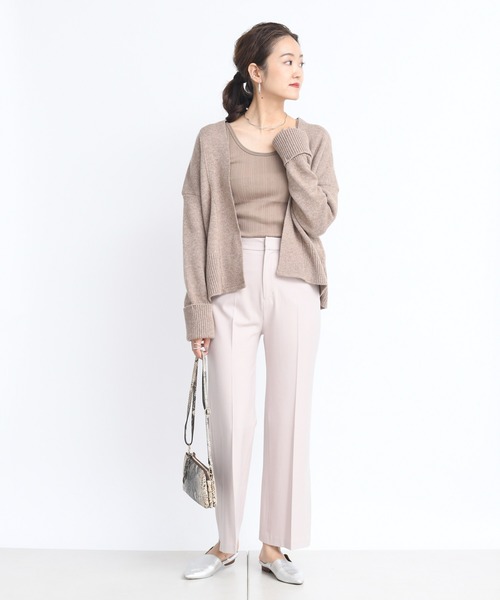 DouDou（ドゥドゥ）の「ランダムリブタンク（Tシャツ/カットソー・レディース・ベージュ/ブラウン/オフホワイト/ボルドー・FREE）」の8枚目の写真