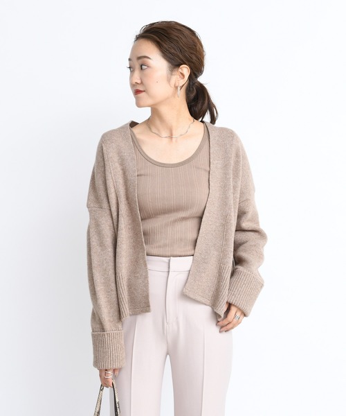 DouDou（ドゥドゥ）の「ランダムリブタンク（Tシャツ/カットソー・レディース・ベージュ/ブラウン/オフホワイト/ボルドー・FREE）」の12枚目の写真